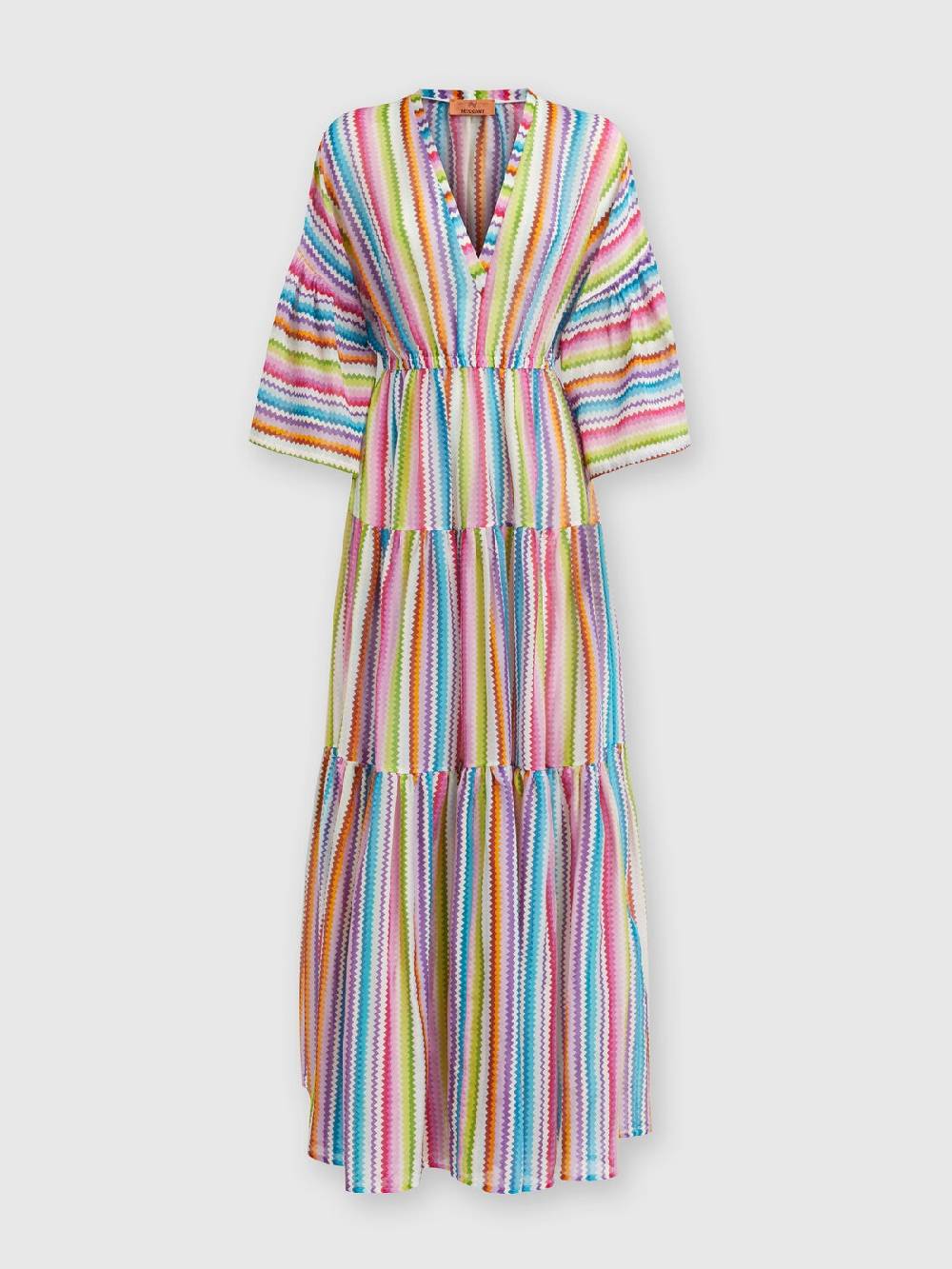 M Missoni Abito copricostume lungo a balze stampa zig zag Pezzi Unici