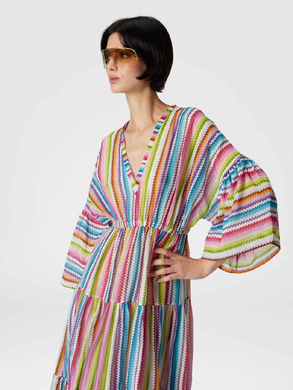 M Missoni Abito copricostume lungo a balze stampa zig zag Pezzi Unici