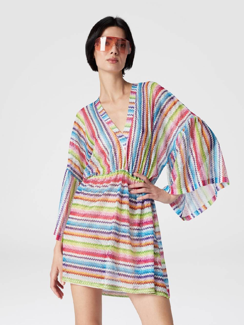 M Missoni Caftano copricostume corto stampa zig zag Soddisfazione Garantita