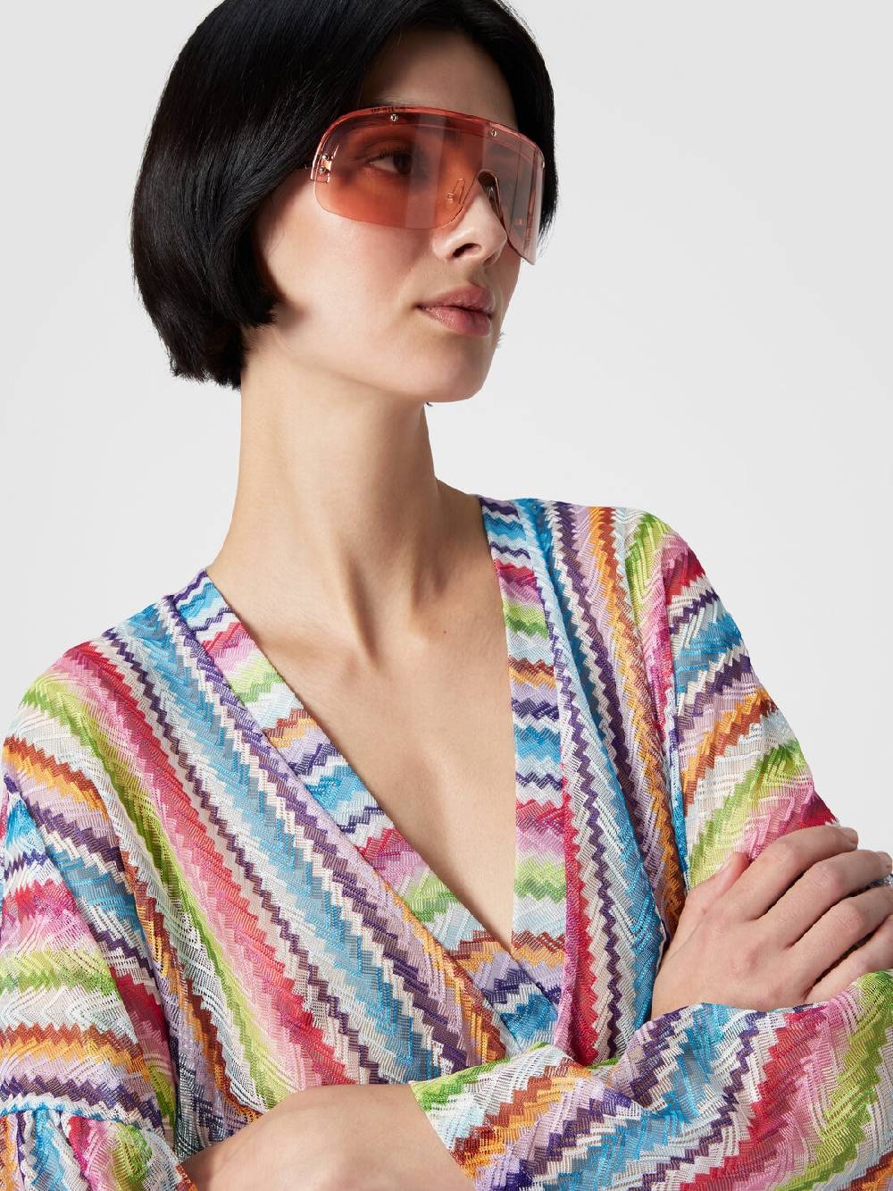 M Missoni Caftano copricostume corto stampa zig zag Soddisfazione Garantita