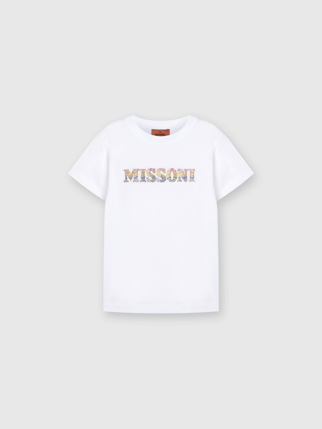M Missoni T-shirt in jersey di cotone con scritta logo chevron Promozione Limitata