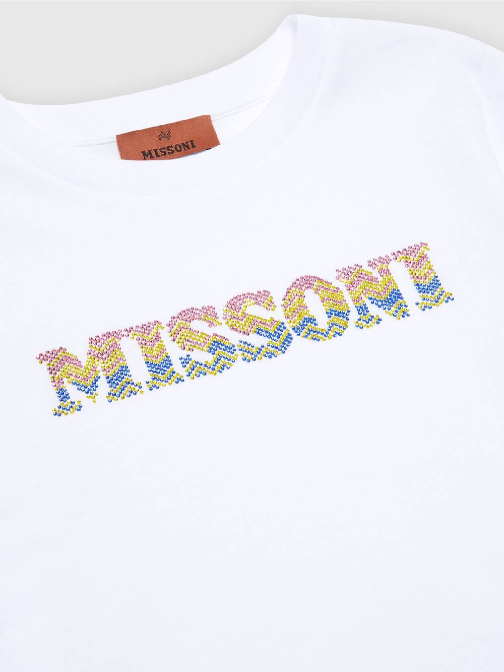 M Missoni T-shirt in jersey di cotone con scritta logo chevron Promozione Limitata