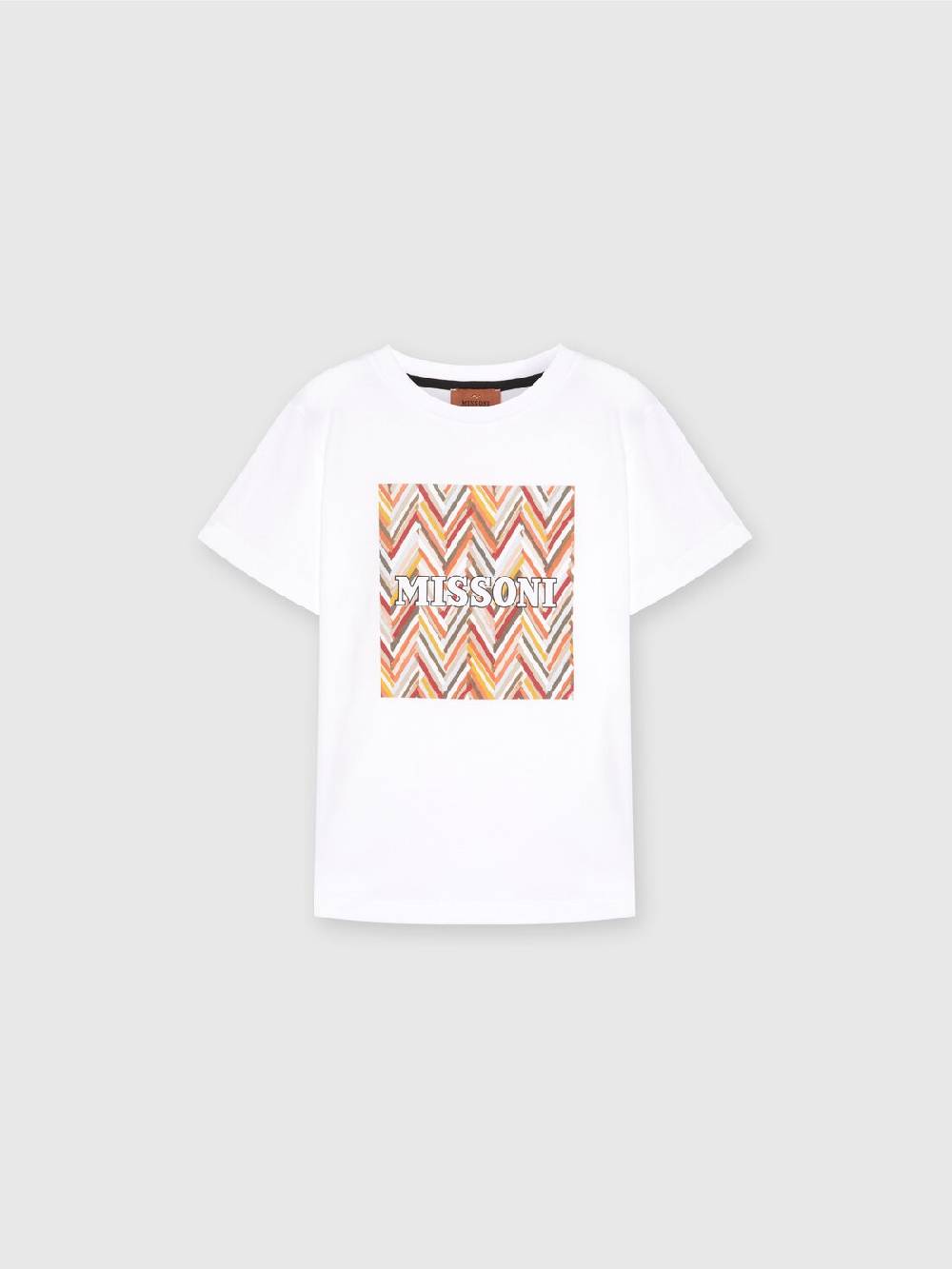 M Missoni T-shirt in jersey di cotone con stampa chevron e logo Fino Al -60%