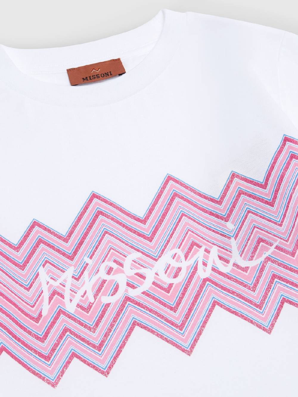 M Missoni T-shirt in jersey di cotone con inserto chevron e logo Shopping Online