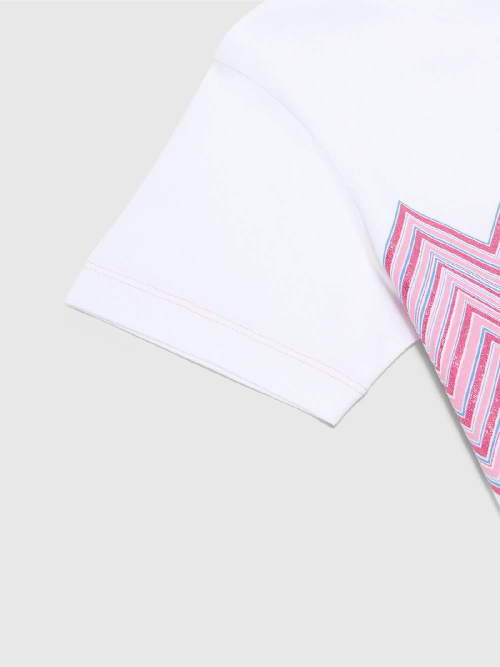 M Missoni T-shirt in jersey di cotone con inserto chevron e logo Shopping Online