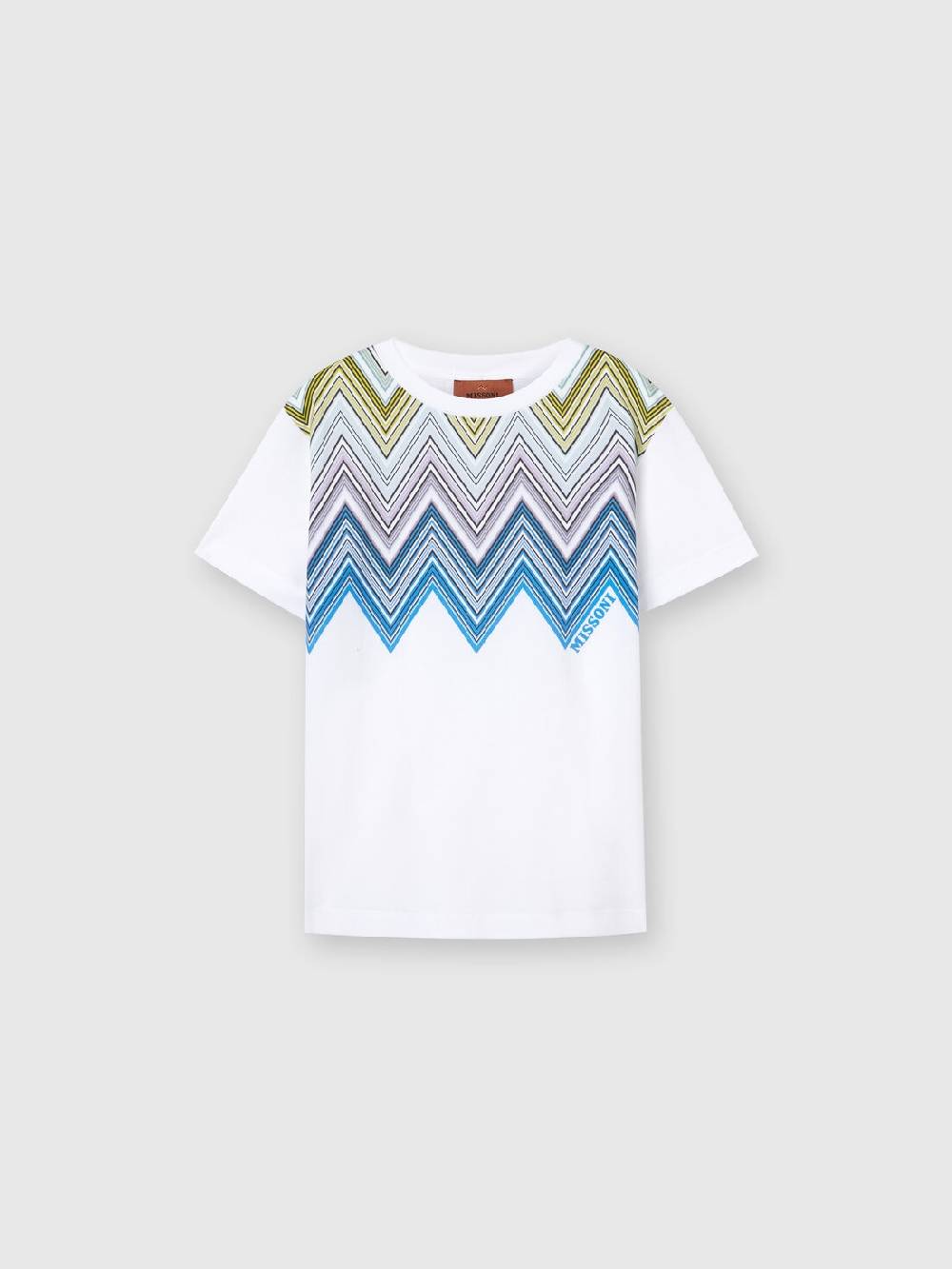 M Missoni T-shirt a maniche corte in cotone con stampa chevron Affare Del Giorno