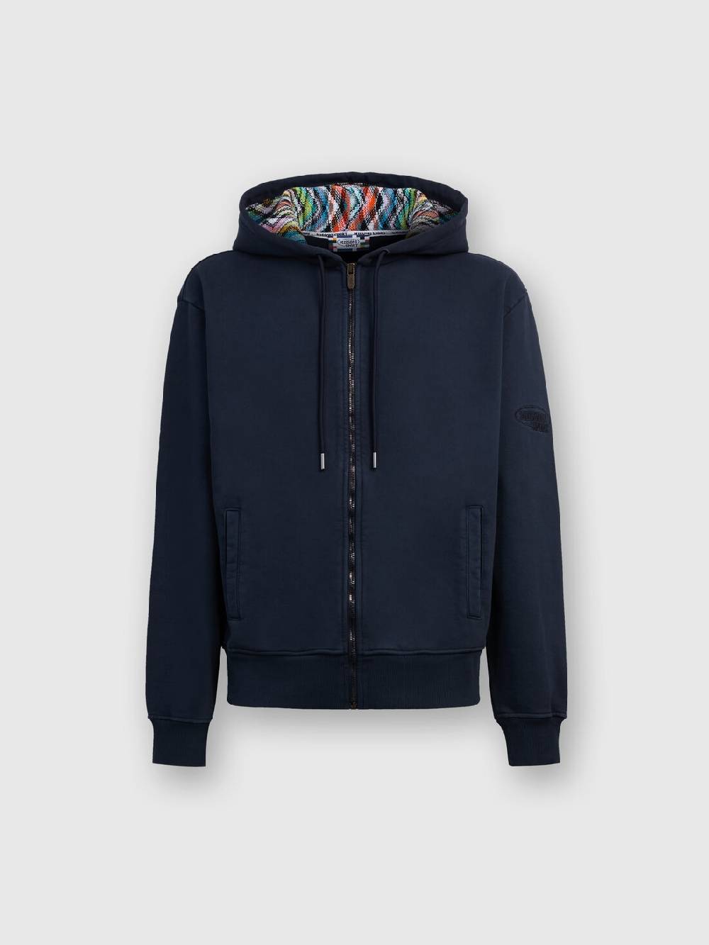 M Missoni Cardigan in felpa di cotone con cappuccio foderato in maglia Sconto