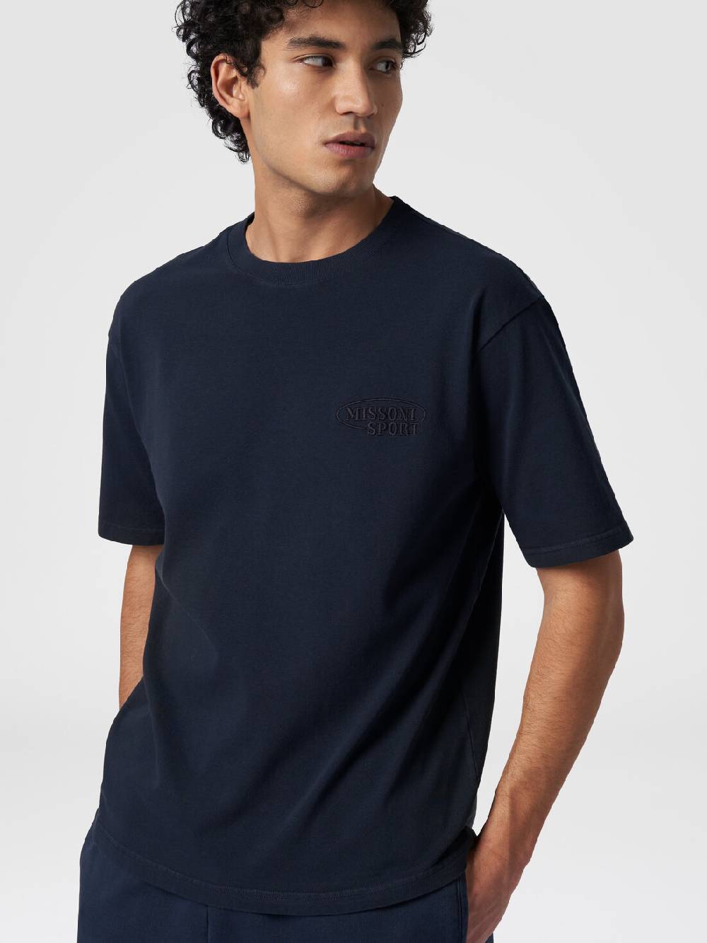 M Missoni T-shirt girocollo in cotone con logo Economico