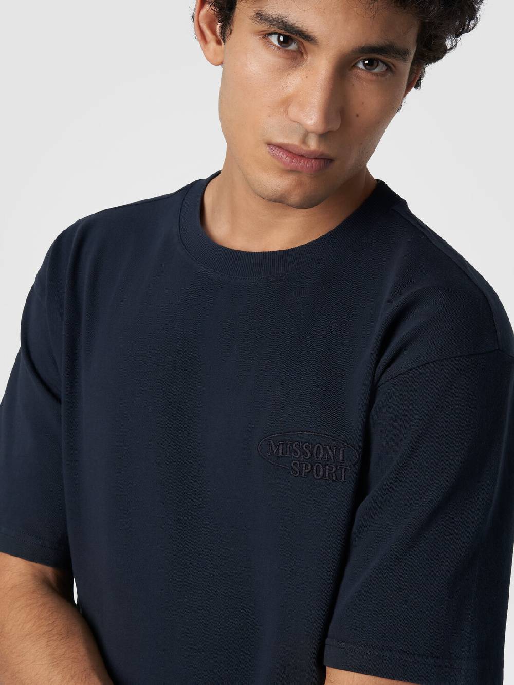 M Missoni T-shirt girocollo in cotone con logo Economico