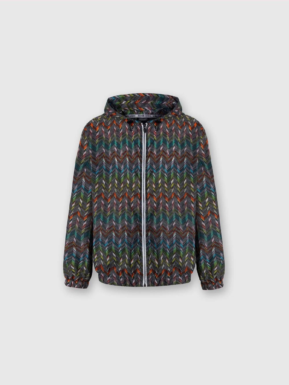 M Missoni Giacca a vento in nylon stampato con logo Outlet
