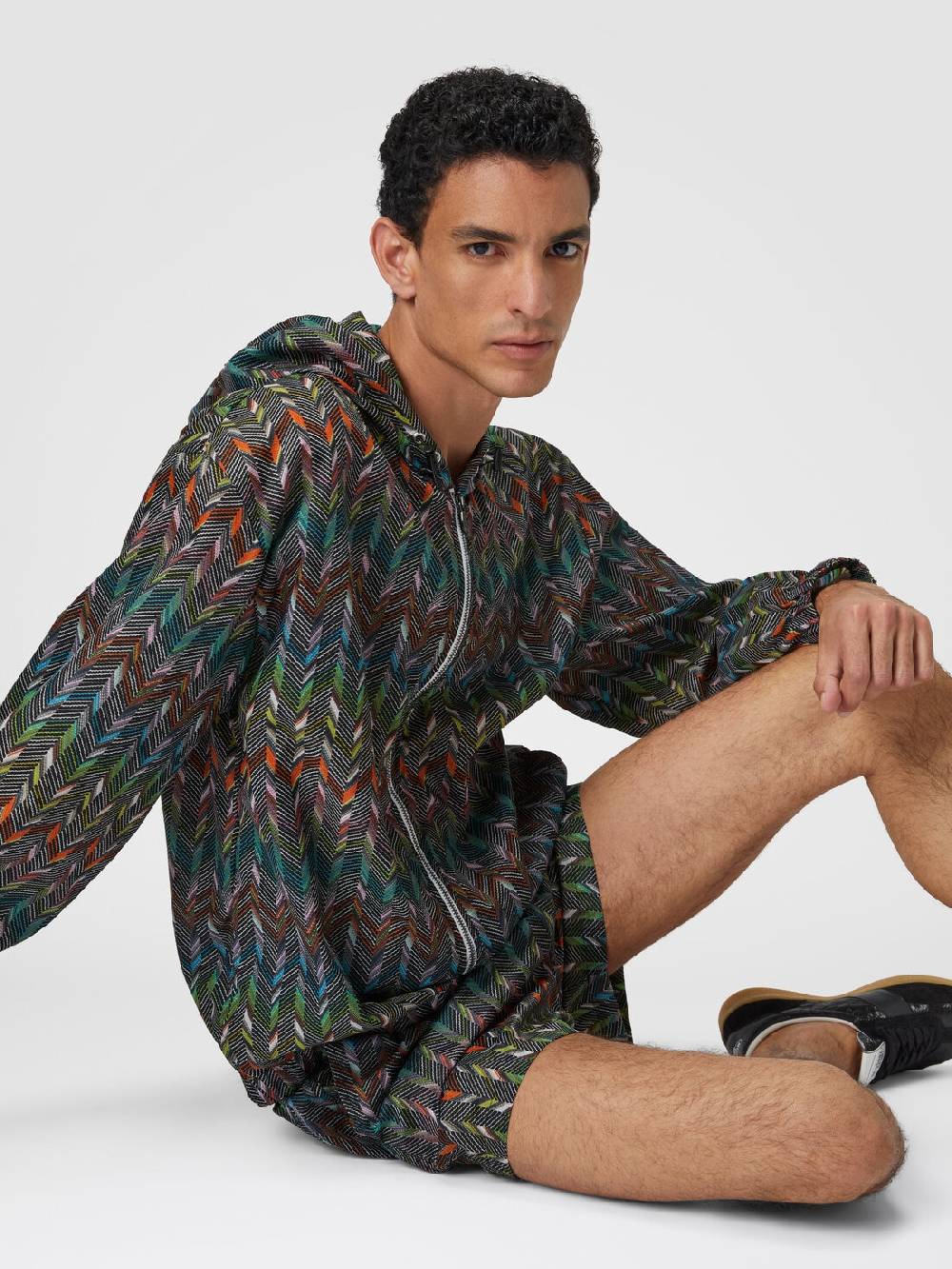 M Missoni Giacca a vento in nylon stampato con logo Outlet