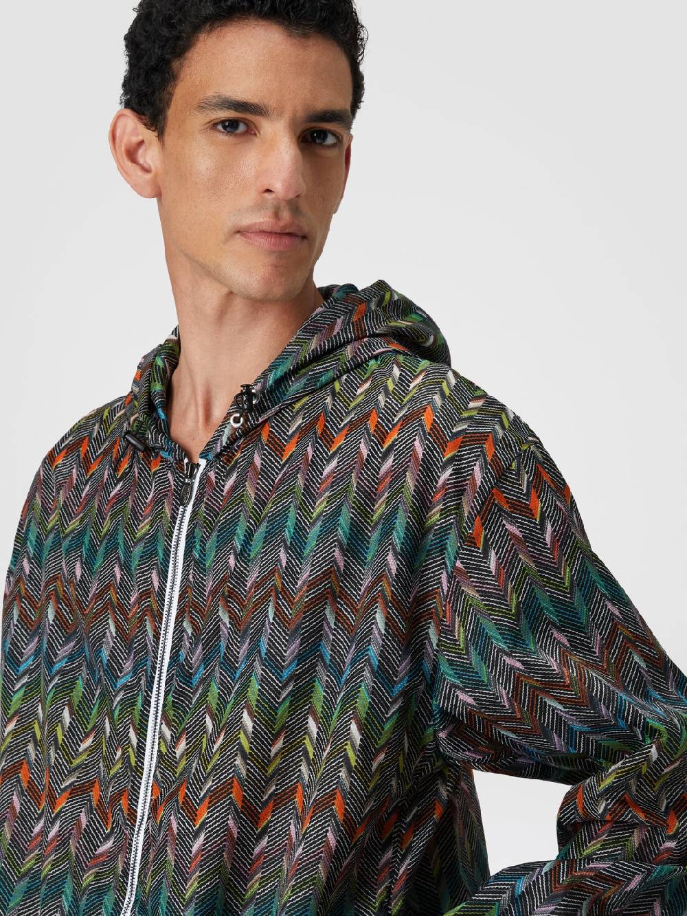 M Missoni Giacca a vento in nylon stampato con logo Outlet