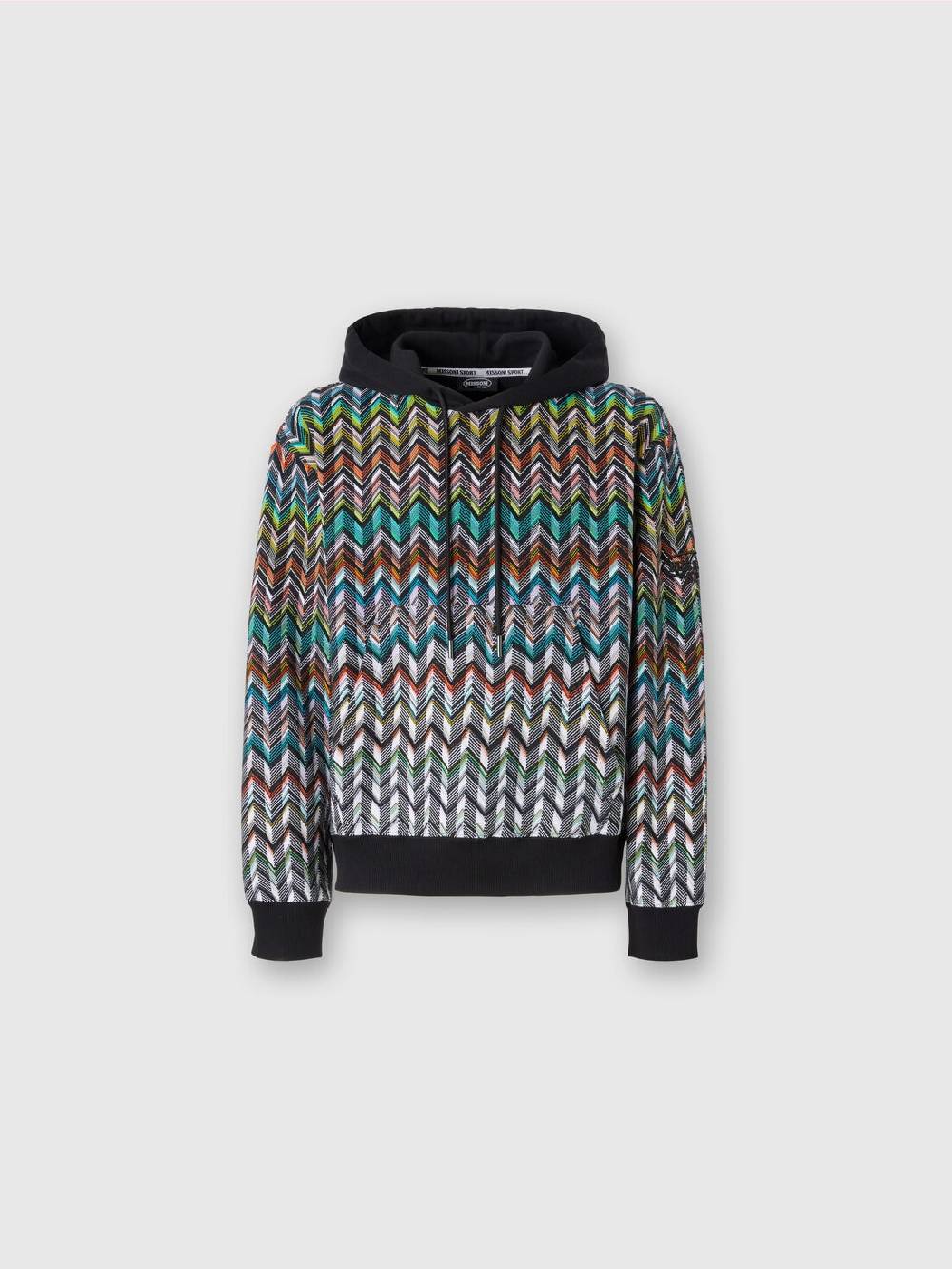 M Missoni Felpa con cappuccio in maglia zig zag Saldi