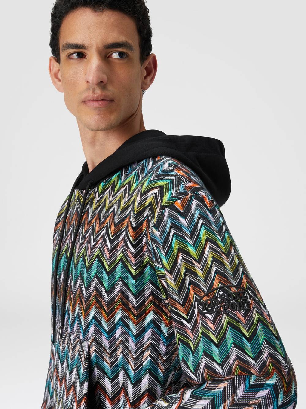 M Missoni Felpa con cappuccio in maglia zig zag Saldi