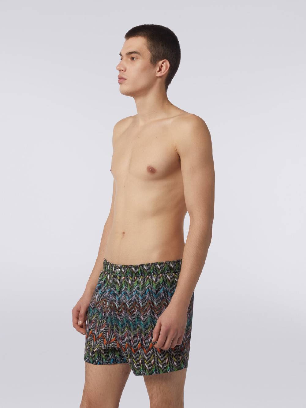M Missoni Boxer mare in nylon stampato con logo Offerte