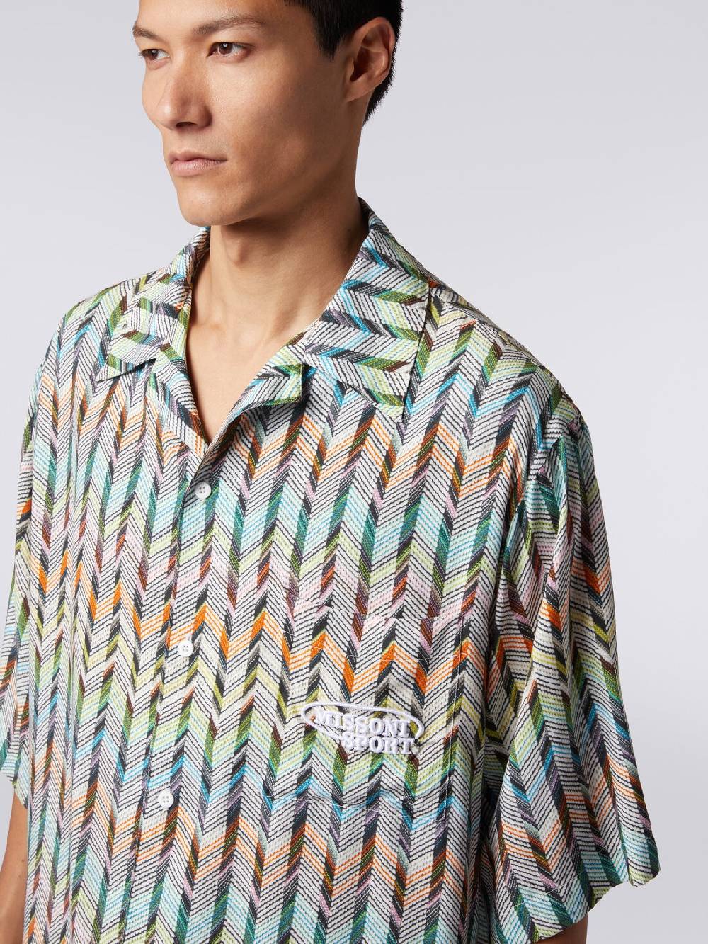 M Missoni Camicia da bowling in viscosa stampata con logo Hotsell