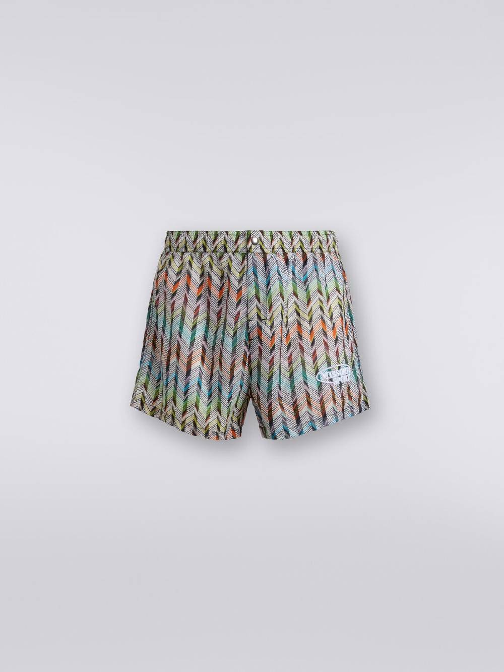 M Missoni Boxer mare in nylon stampato con logo Vendita Calda