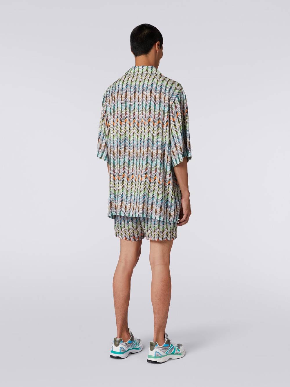 M Missoni Boxer mare in nylon stampato con logo Vendita Calda
