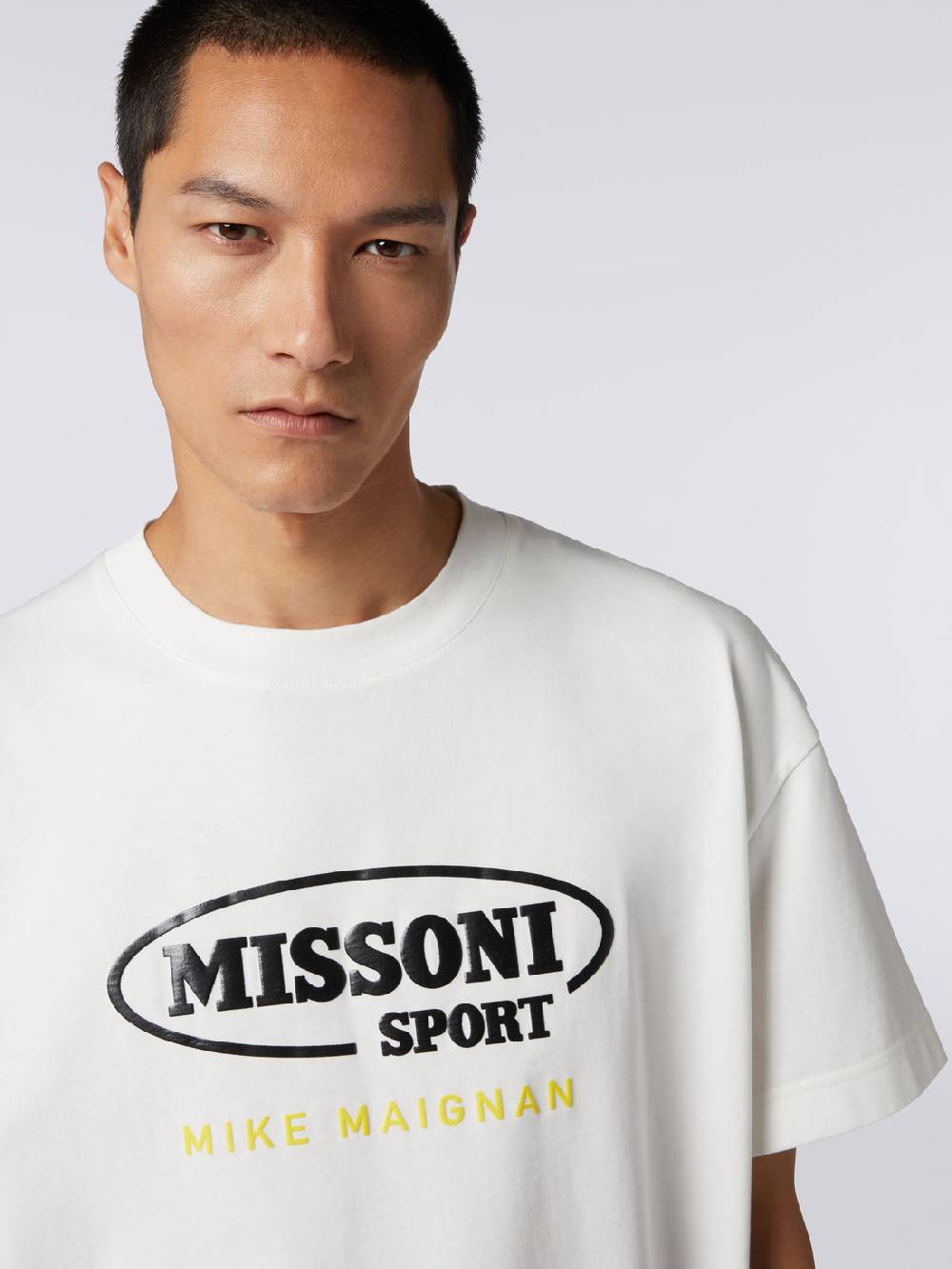 M Missoni T-shirt girocollo in cotone con logo in collaborazione con Mike Maignan Latest fashion