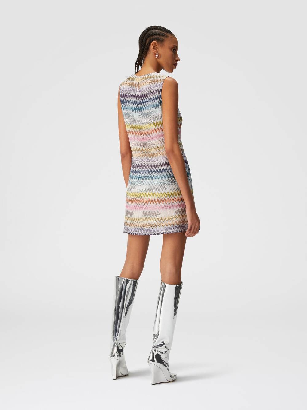 M Missoni Mini-abito senza maniche in viscosa zig zag lamé Offerta temporanea