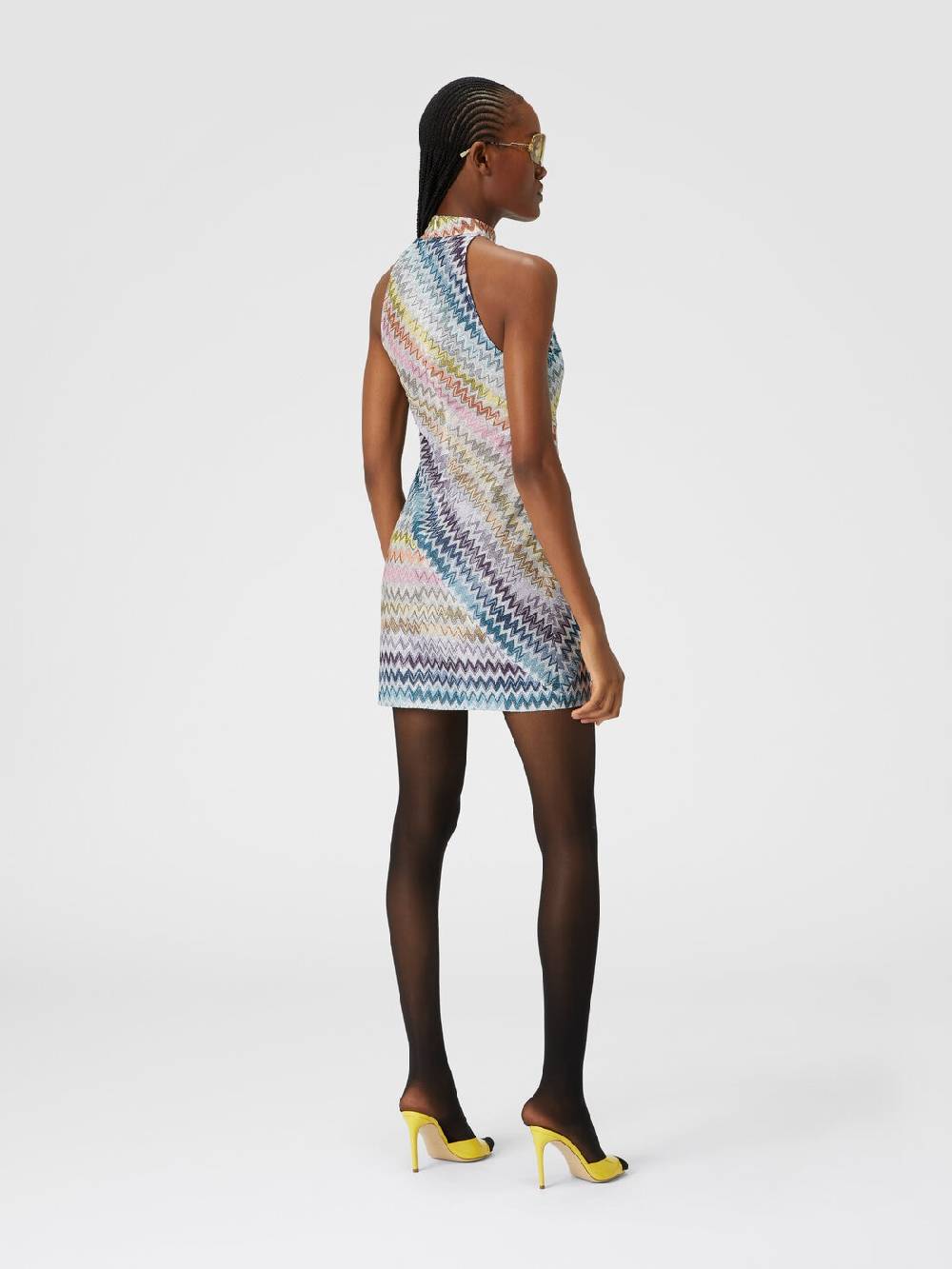 M Missoni Mini-abito senza maniche in viscosa zig zag lamé Offerte esclusive