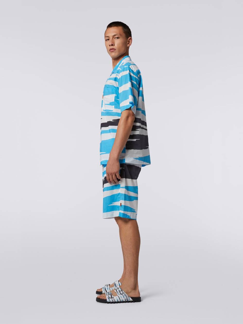 M Missoni Bermuda in cotone con stampa fiammata Nuovo