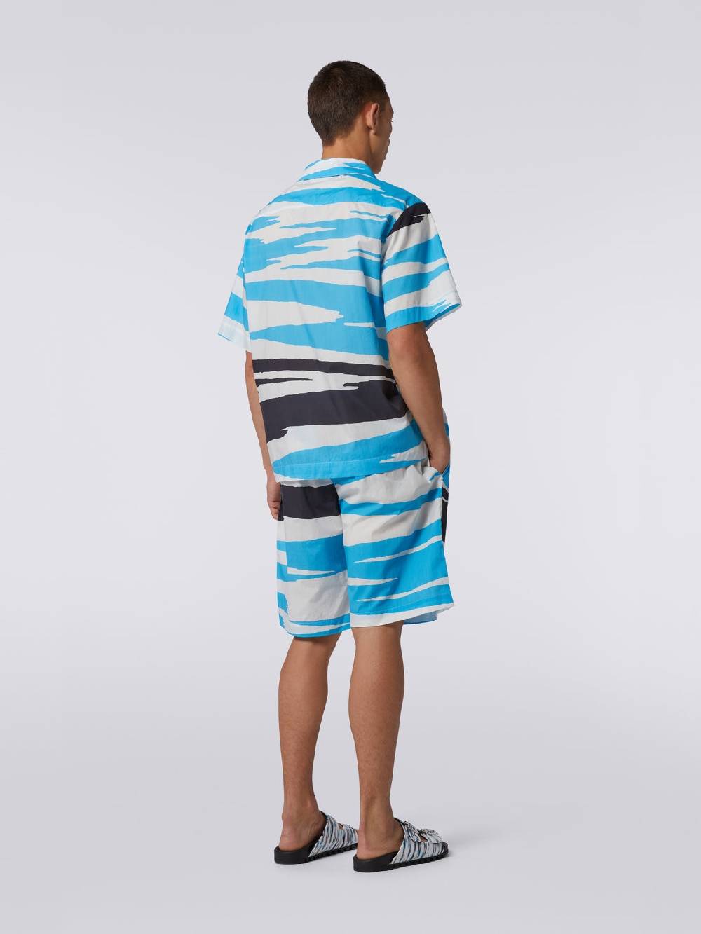 M Missoni Bermuda in cotone con stampa fiammata Nuovo