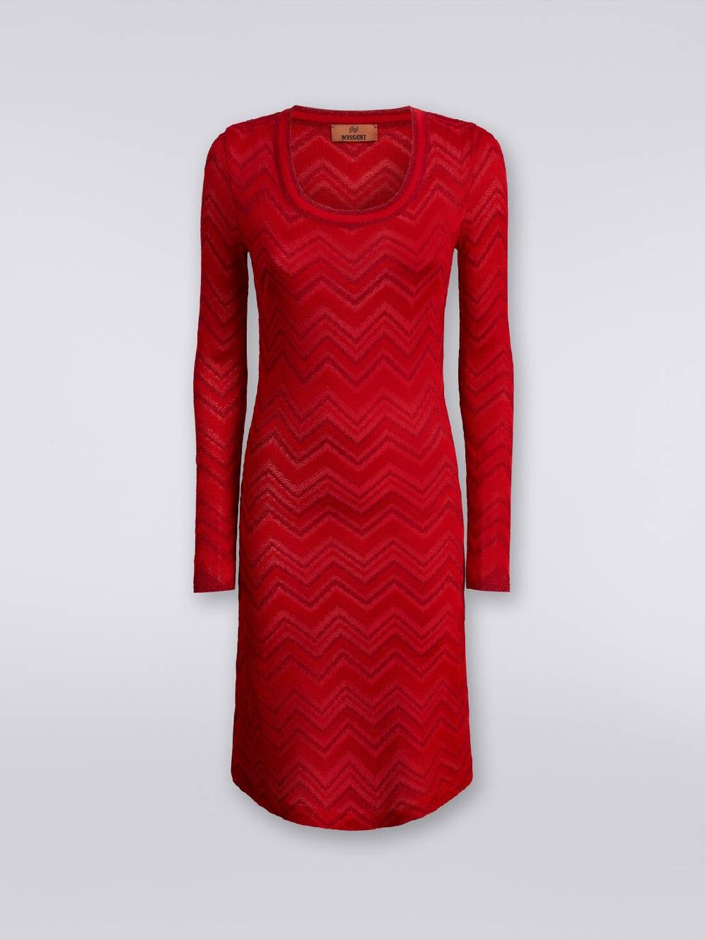 M Missoni Abito in maglia zig zag tonale con lurex Vendita