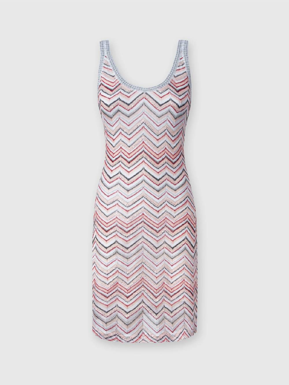 M Missoni Mini-abito senza maniche in misto viscosa zig zag con paillettes Spedizione Gratuita