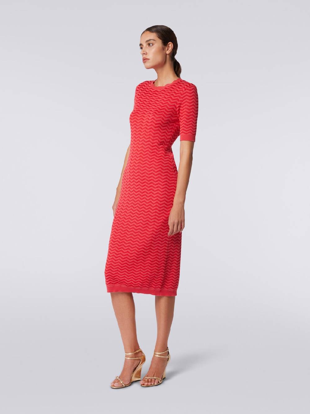 M Missoni Abito longuette girocollo in maglia chevron Pezzi Unici