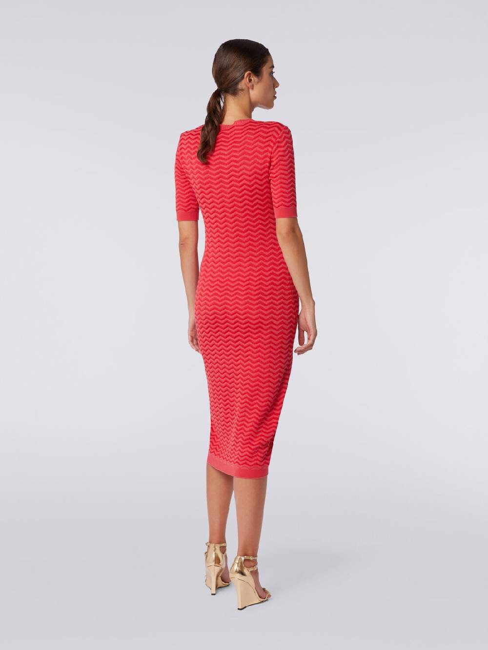 M Missoni Abito longuette girocollo in maglia chevron Pezzi Unici