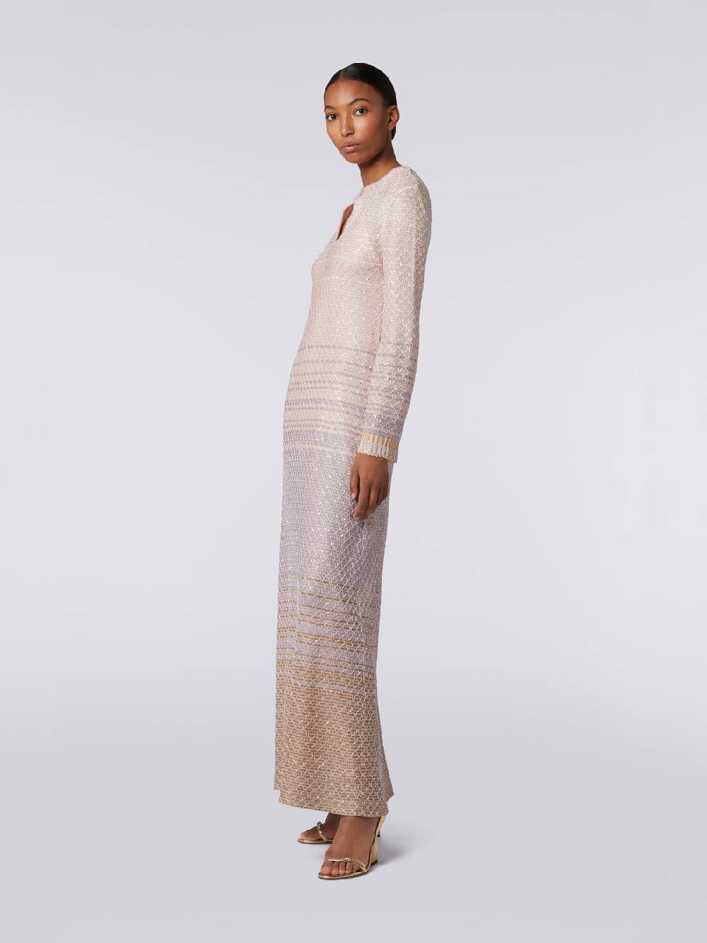 M Missoni Abito lungo in maglia dégradé con paillettes Soddisfazione Garantita