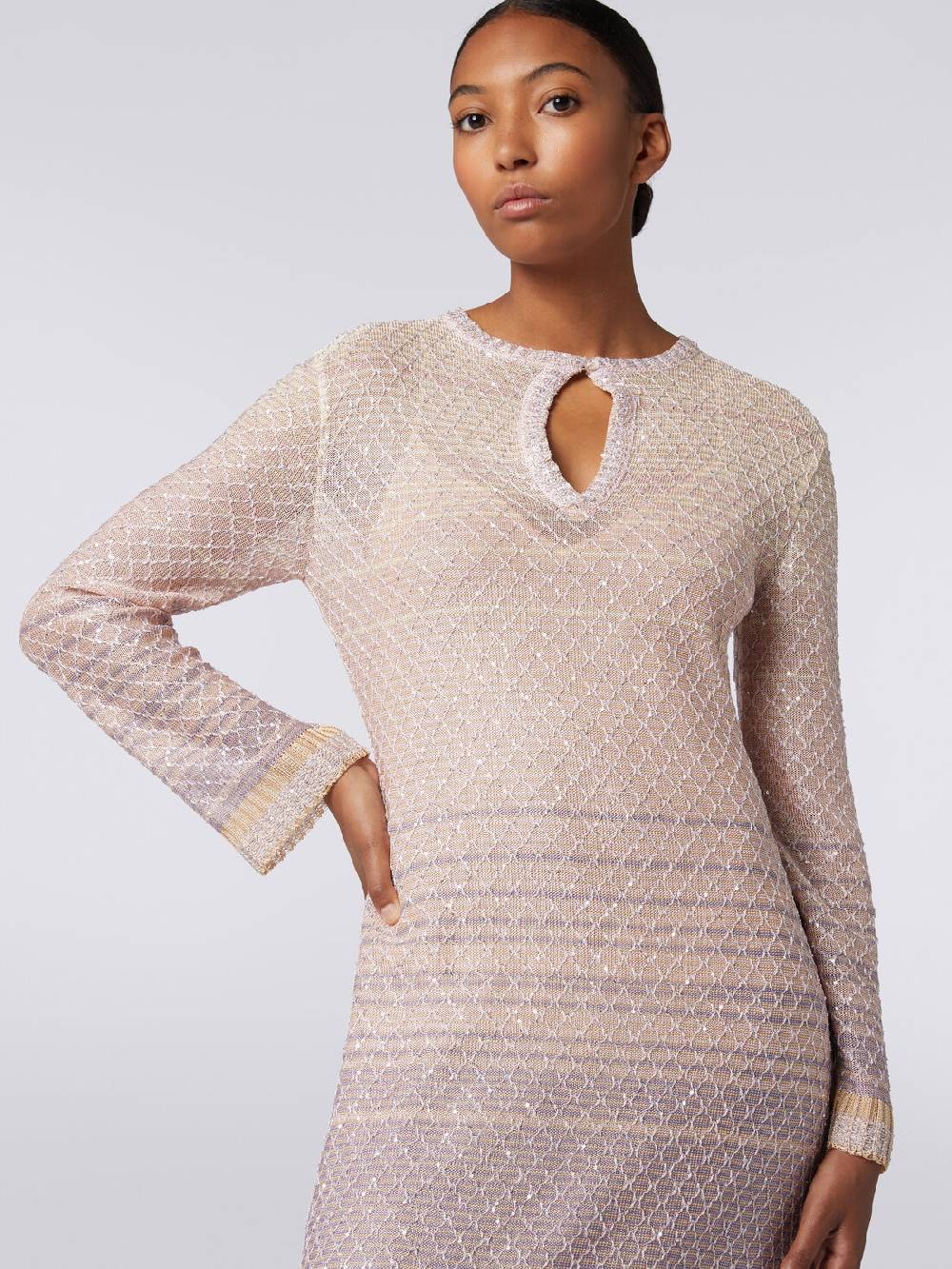 M Missoni Abito lungo in maglia dégradé con paillettes Soddisfazione Garantita