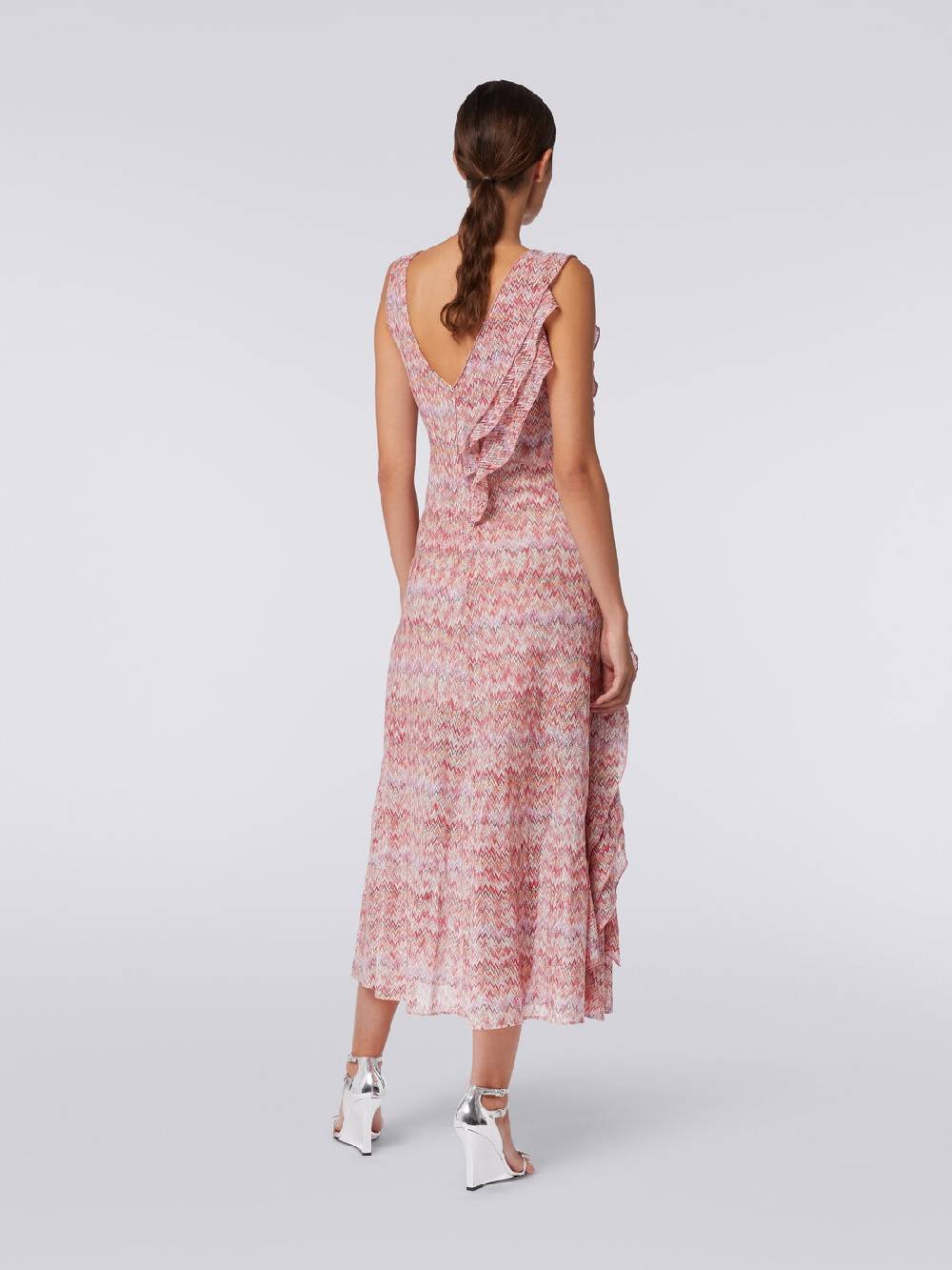 M Missoni Abito midi motivo snake con balze e lurex Ultimi tre giorni