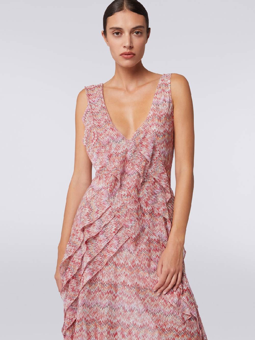 M Missoni Abito midi motivo snake con balze e lurex Ultimi tre giorni