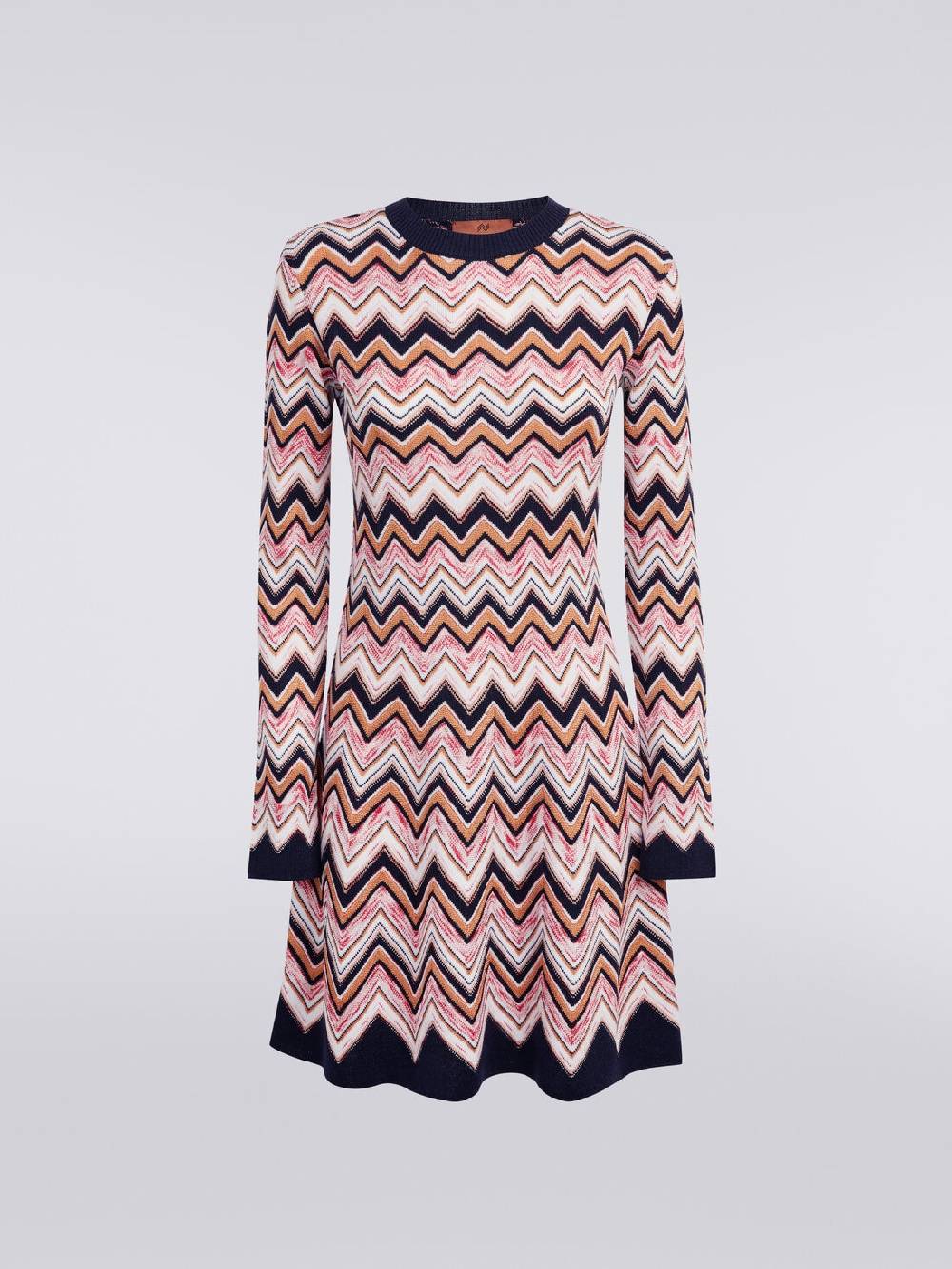 M Missoni Abito girocollo a maniche lunghe in maglia zig zag Consegna Veloce
