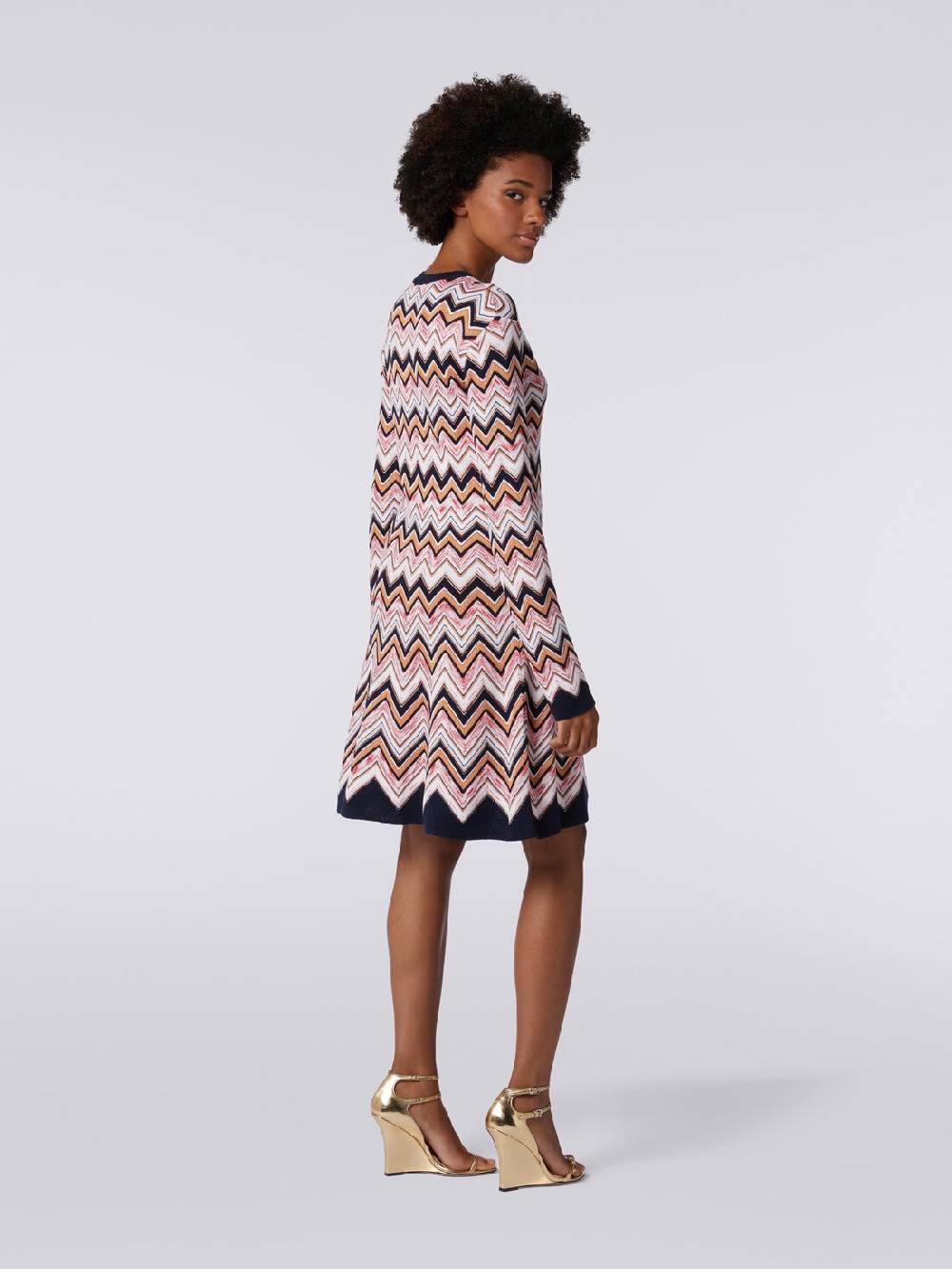 M Missoni Abito girocollo a maniche lunghe in maglia zig zag Consegna Veloce