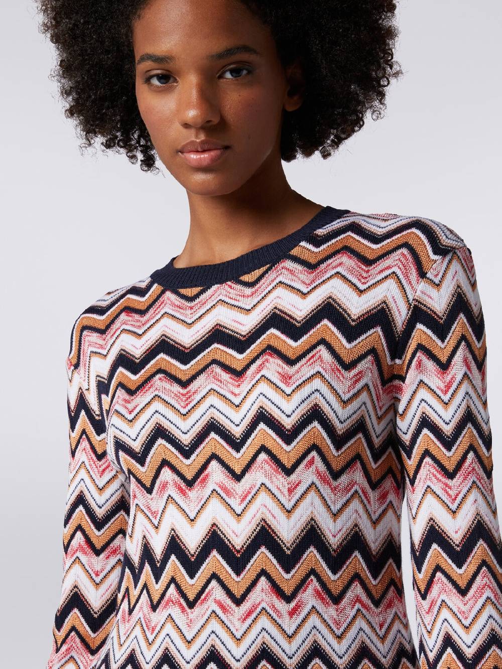 M Missoni Abito girocollo a maniche lunghe in maglia zig zag Consegna Veloce