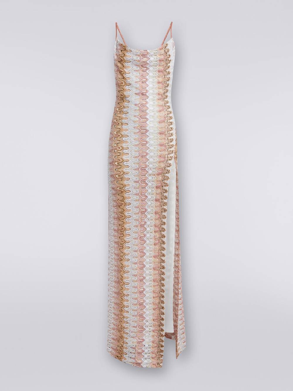 M Missoni Abito lungo effetto pizzo con scollatura drappeggiata e spacco Shopping Online
