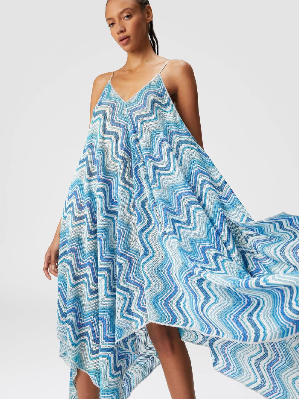 M Missoni Copricostume lungo taglio foulard in crochet chevron lamé Offerta