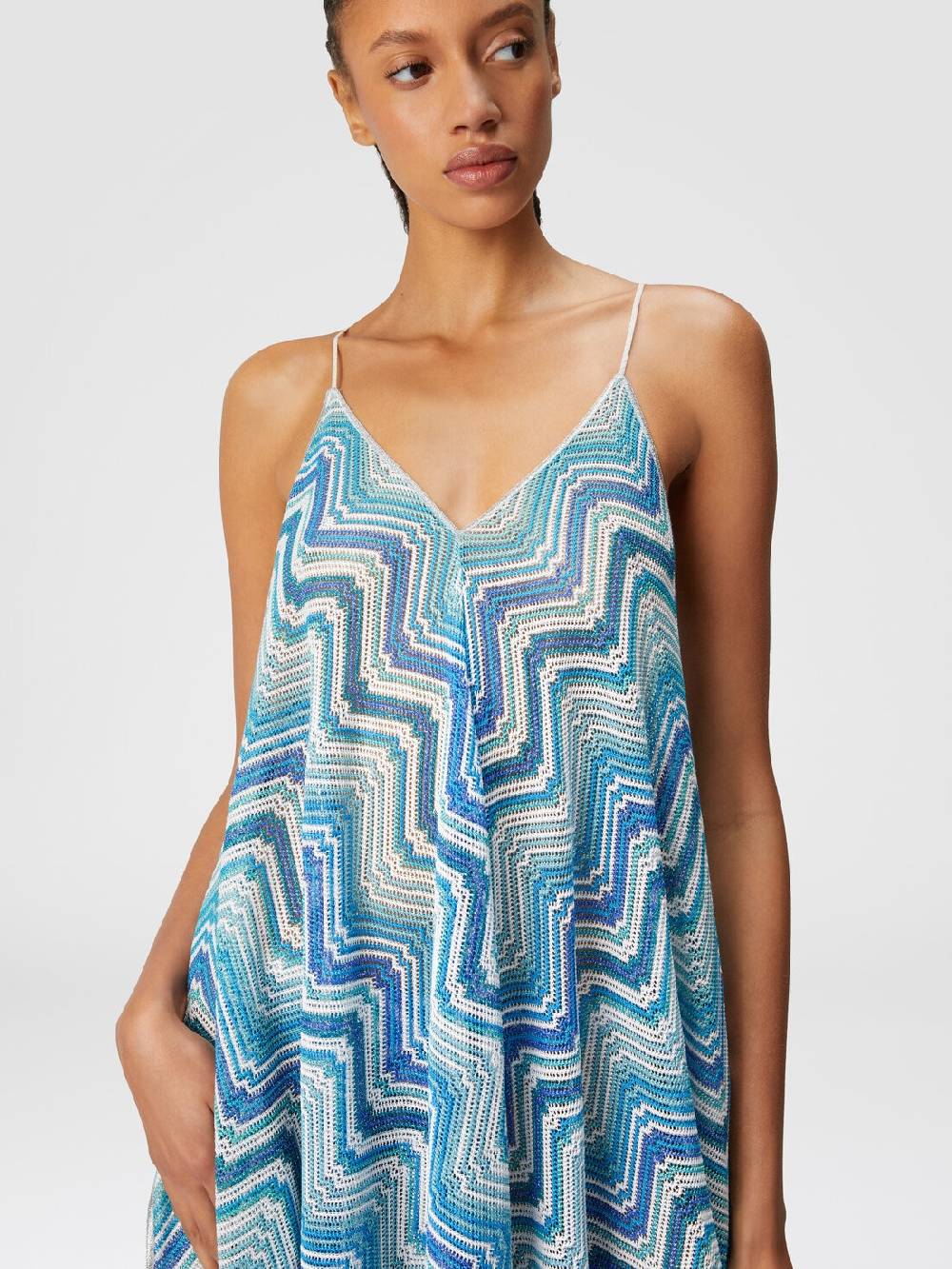 M Missoni Copricostume lungo taglio foulard in crochet chevron lamé Offerta