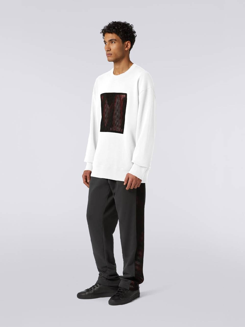 M Missoni Felpa girocollo in cotone con macro-logo in collaborazione con Mike Maignan Online