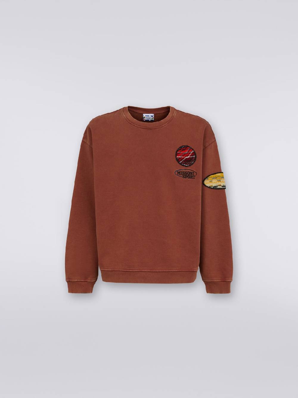 M Missoni Pullover girocollo in felpa di cotone con inserto in maglia Outlet