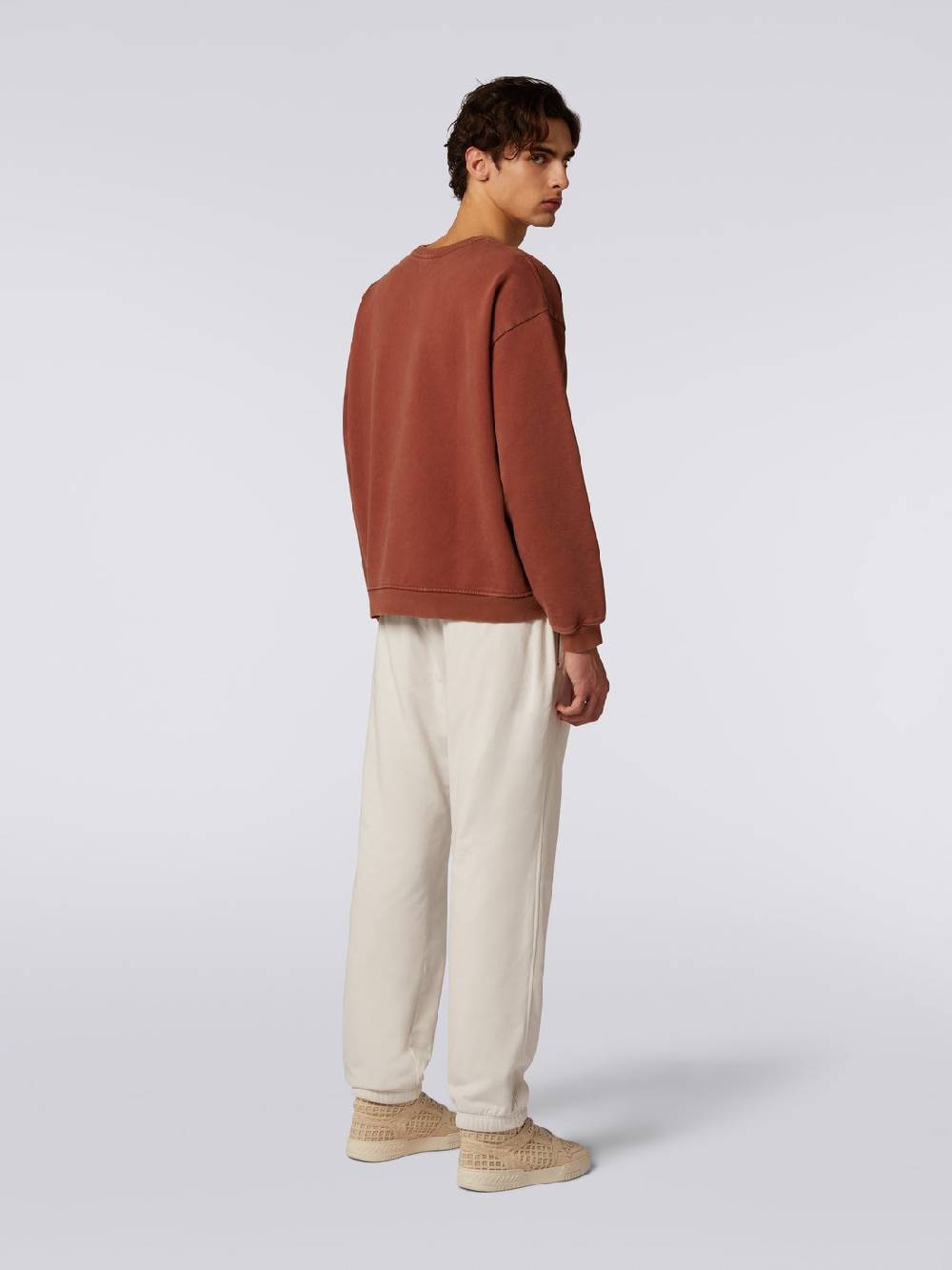 M Missoni Pullover girocollo in felpa di cotone con inserto in maglia Outlet