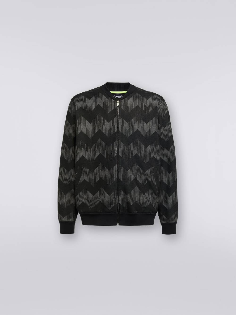 M Missoni Bomber in misto cotone zig zag in collaborazione con Mike Maignan In Vendita