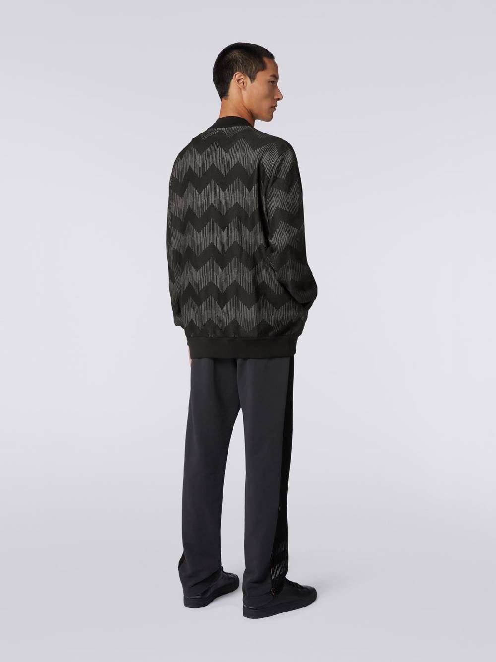 M Missoni Bomber in misto cotone zig zag in collaborazione con Mike Maignan In Vendita