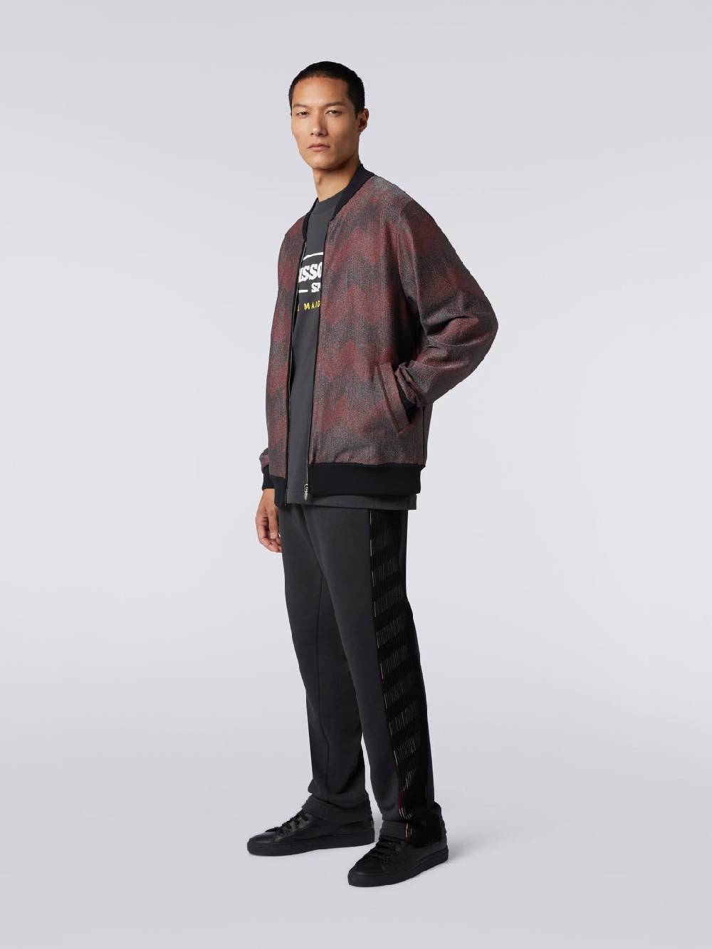 M Missoni Bomber in misto cotone zig zag in collaborazione con Mike Maignan Saldi