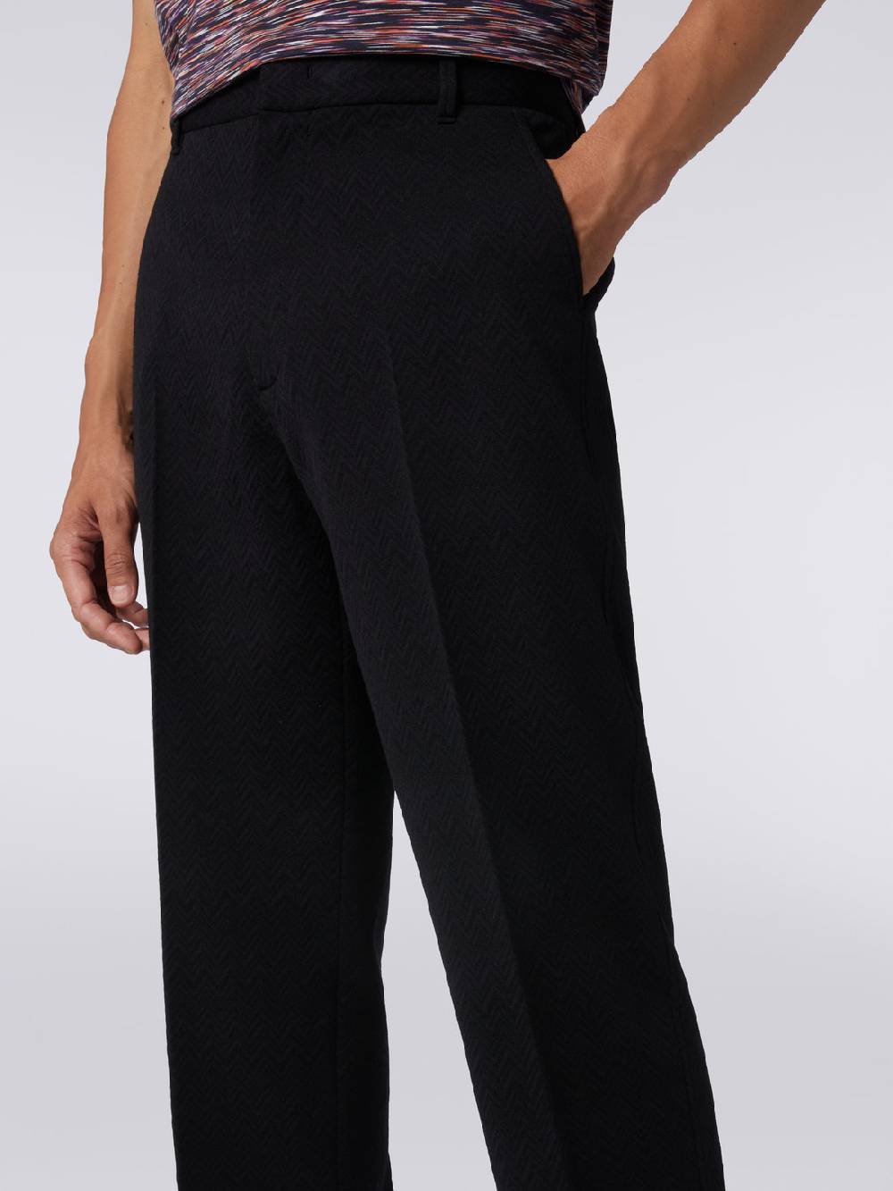 M Missoni Pantaloni in misto lana chevron Offerte