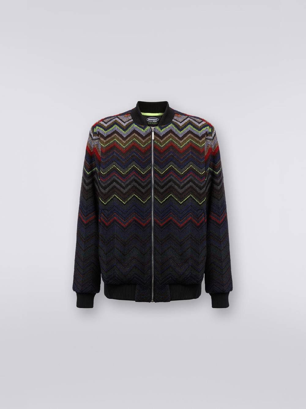 M Missoni Bomber in misto lana e cotone chevron in collaborazione con Mike Maignan Vendita Calda