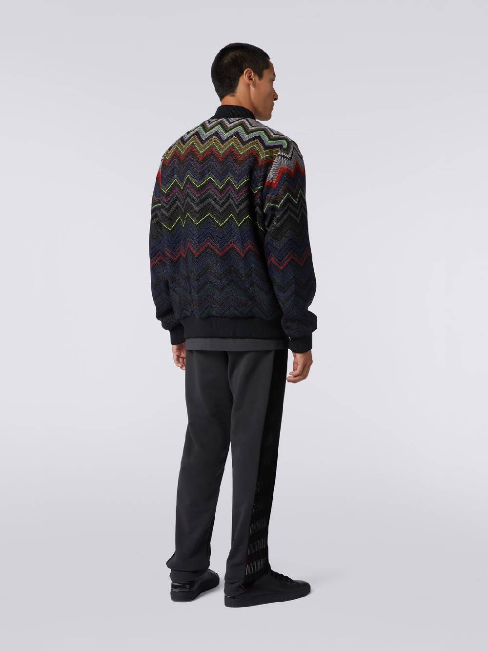 M Missoni Bomber in misto lana e cotone chevron in collaborazione con Mike Maignan Vendita Calda